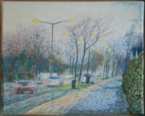 Ludwig-Roselius-Allee, Bremen, Bremer, Stadt, Großstadt, Bäume, Baum, Autos, Morgenlicht,