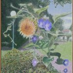 Sonnenblume, Sonnenblumen, Sommer, Tempera, Leinwand